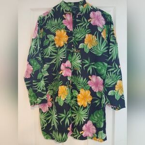 Ralph Lauren Linen Hawaiian Mens Shirt. Size Small